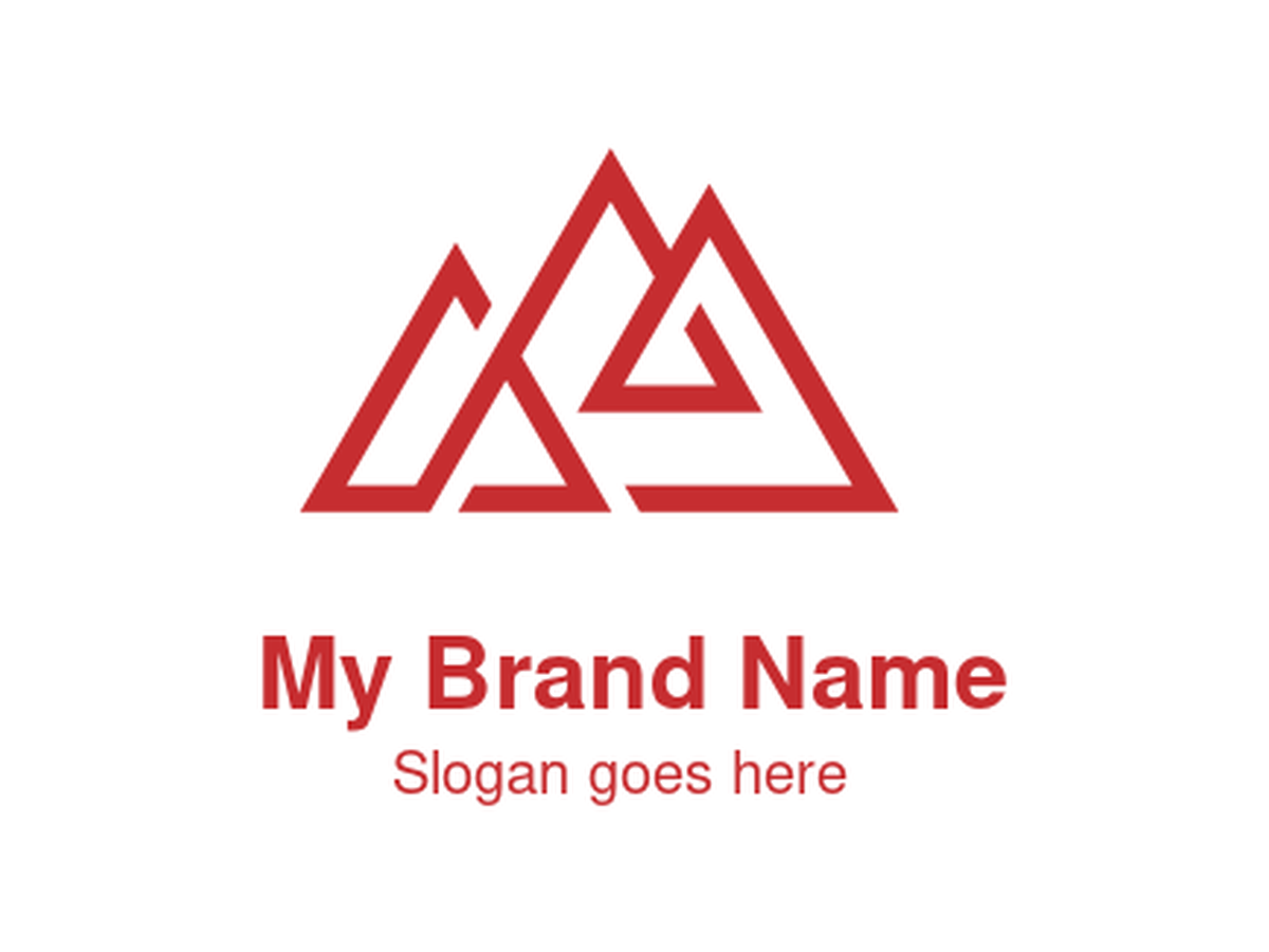 Abstract Red Geometric Mountain Peaks Logo - Modern Outdoor Adventure, Summit & Resilience Symbol